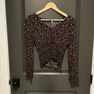 Floral paper crane blouse